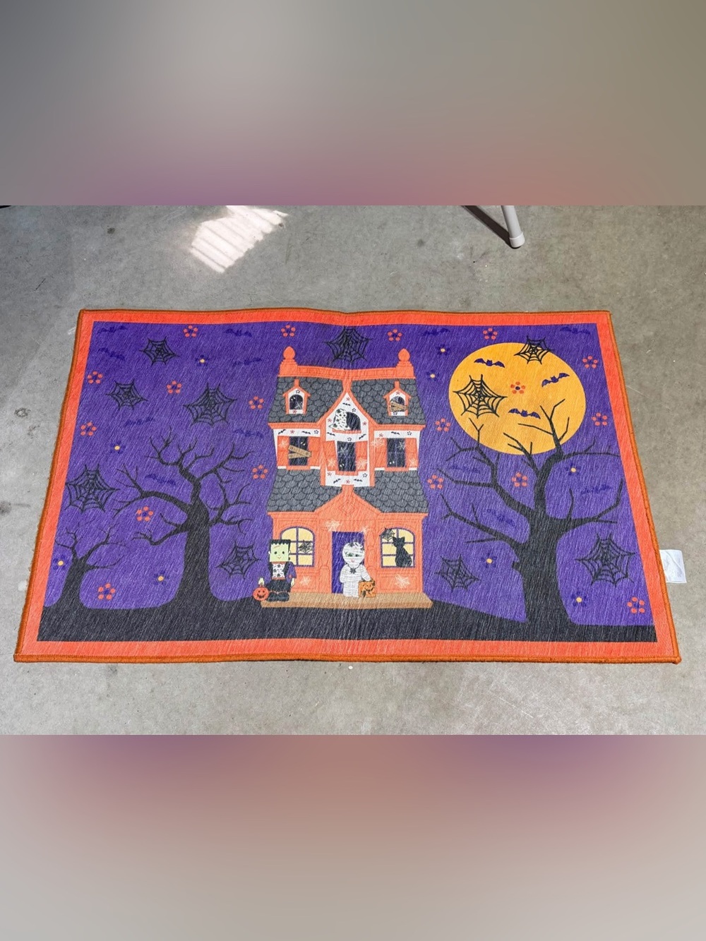 Temptations Boofetti Halloween Haunted House Accent Rug - Purple and Orange